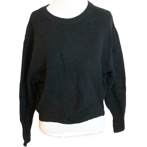 Zara Sweaters - Zara Knit Black High Neck Cropped Dolman Sweater